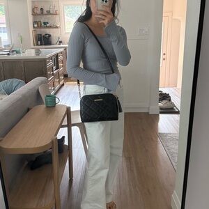 Aldo crossbody black bag with gold accents